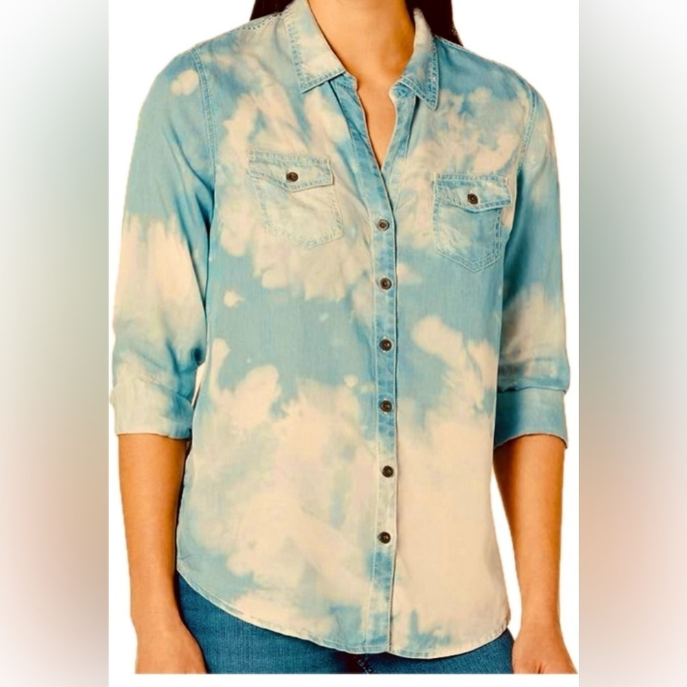 NWT tie dye button down NIC + ZOE coastal core